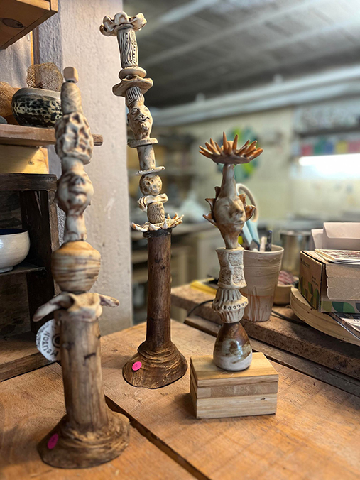 Totem ceramique poterie artisan docelles